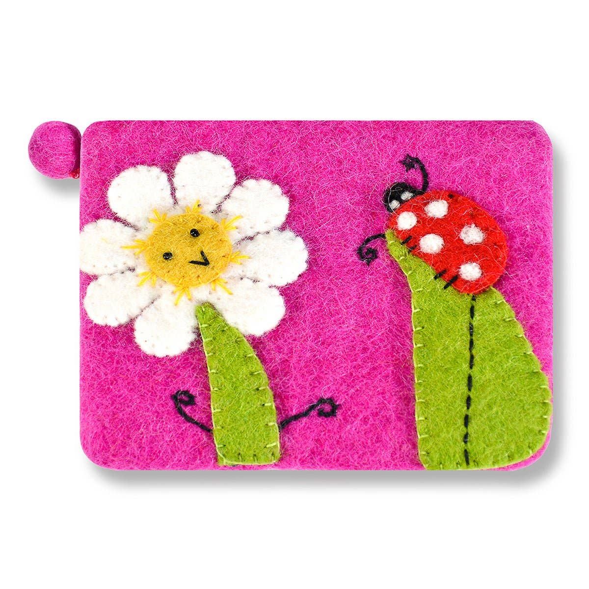 BNB Crafts Inc. - SunFlower and Lady Bug Coin Purse: Turquoise