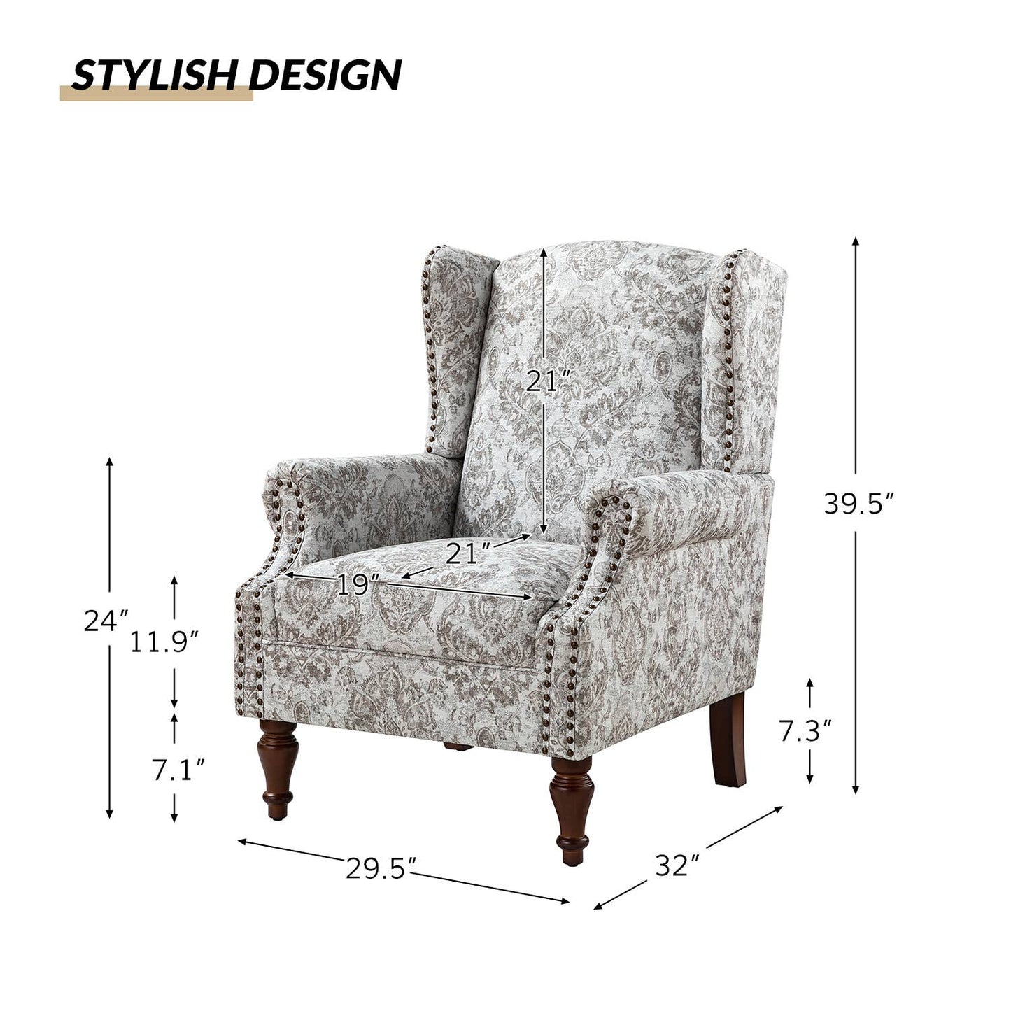 Karat Home - Theodor Armchair: Navy