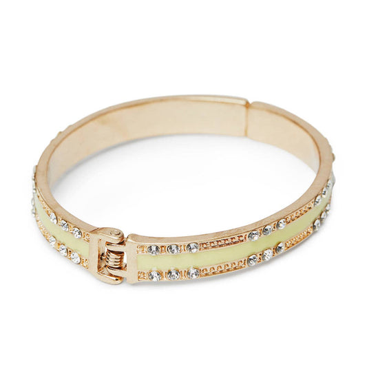 Lovett & Co - Enamel & crystal bangle: Yellow
