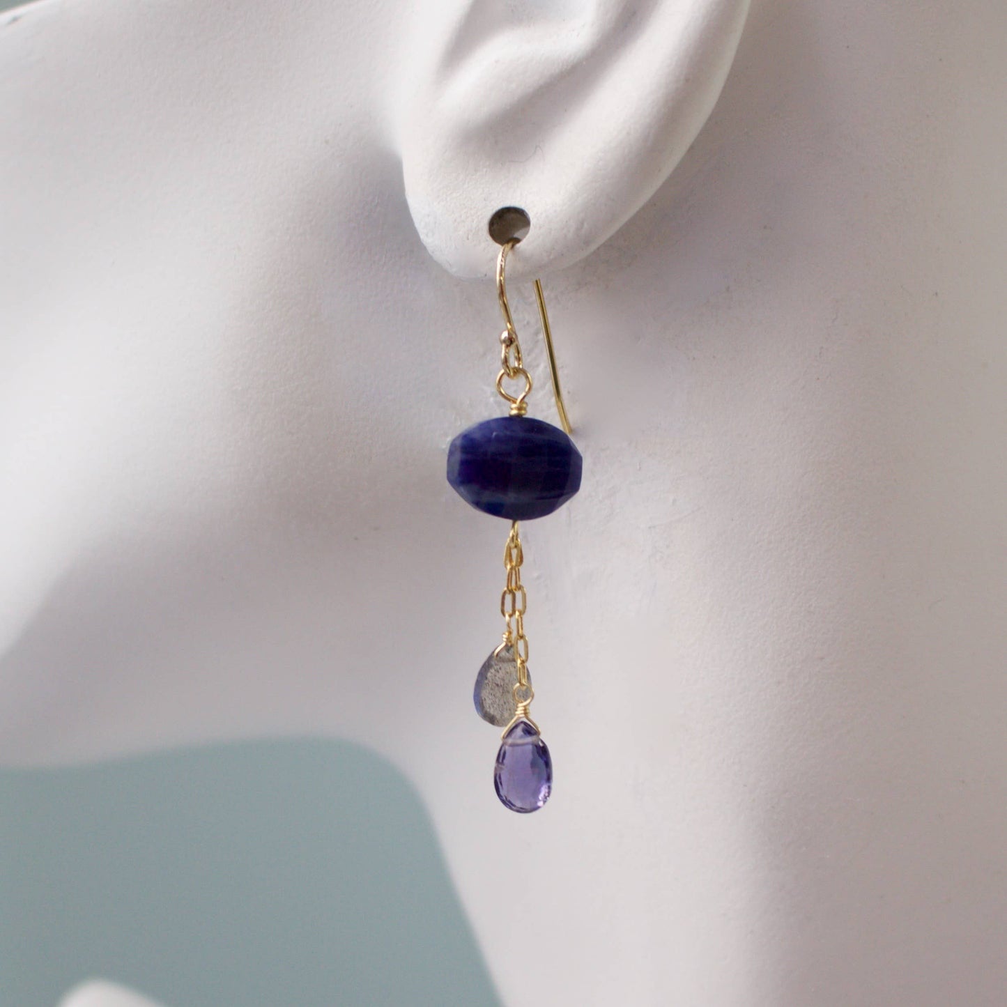 a.v. max - Semi Precious Dangle Earrings: Lapis/Lab