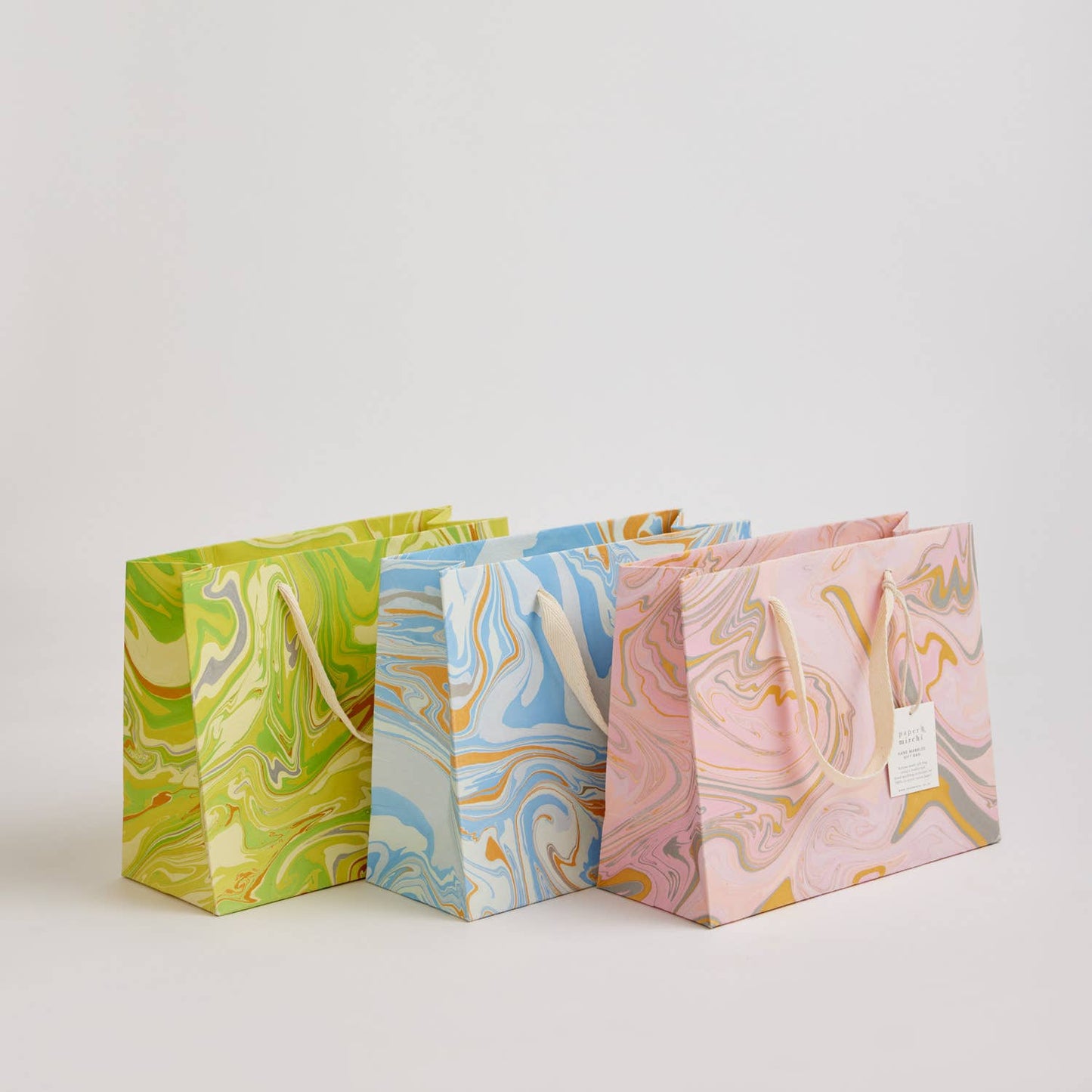 Paper Mirchi - Hand Marbled Gift Bags (Medium) - Pastel