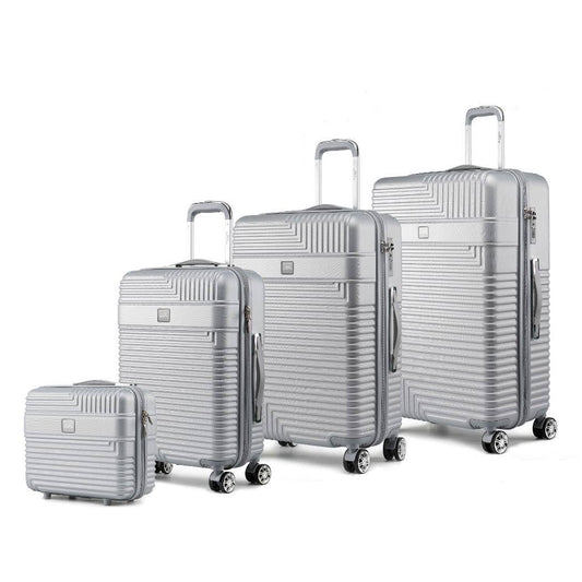 MKF Collection - Mykonos Luggage Set- Extra Large, Large, Medium and Small: Silver