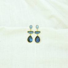 Load image into Gallery viewer, Schmuckoo Berlin - Miss Jane Earring Gold - Iolite, Chalcedony &amp; Labradorite