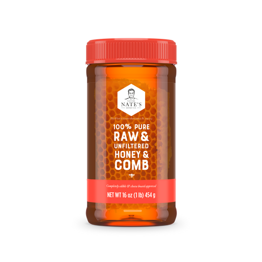 Nature Nate's Honey Co. - Nature Nate's Raw And Unfiltered Honey & Comb, 16oz