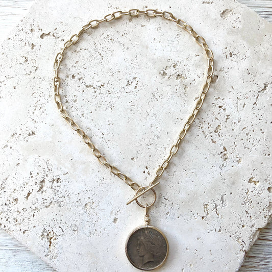 VB&CO Designs Handmade Jewelry - Coin medallion necklace boutique salon patriotic jewelry