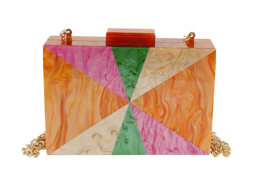 Handbag Factory Corp - Multi Color Acrylic Evening Cocktail Clutch Purse: MT3 / ONE SIZE