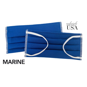 Snazzy and Co - New Solids! Re-Usable Cotton Face Mask - Marine Blue