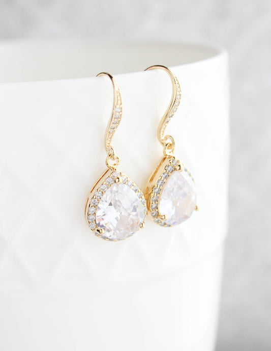 A Pocket of Posies - Sparkle Drop Earrings - Gold