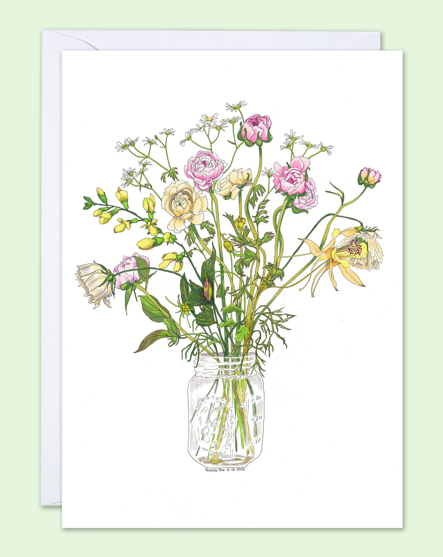 Vivid Cottage - Airy Bouquet - card