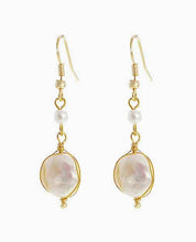 Load image into Gallery viewer, Crossroads Accessories Inc - FRESHWATER COIN PEAR DROP EARRING: GOLD