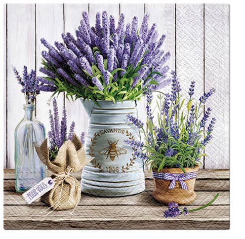 European Excellency - Lavender in Bucket Paper Napkins: Cocktail