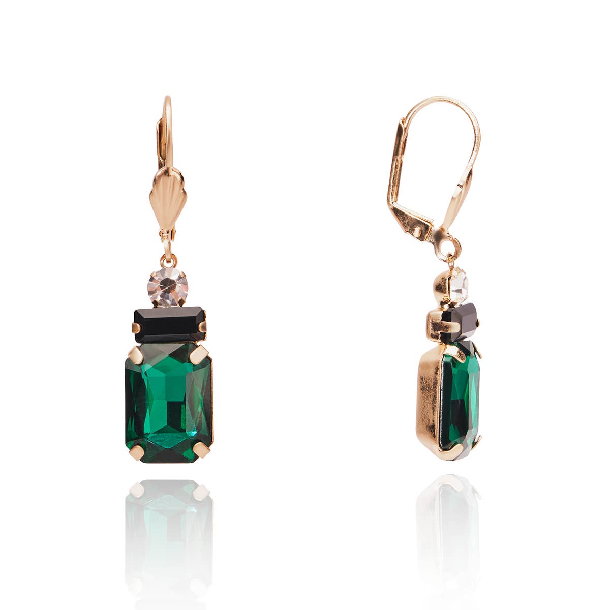 Lovett & Co - Art Deco Oblong Earrings: Erinite