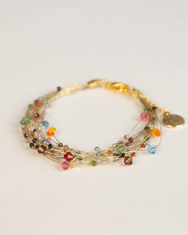 Crossroads Accessories Inc - Bird's Nest Bracelet: Gold Multi-Colored