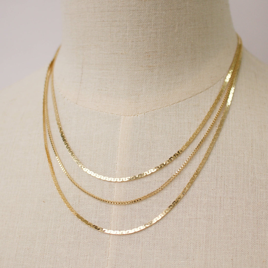 a.v. max - Pre-Layered Dainty Disco Necklace: Gold