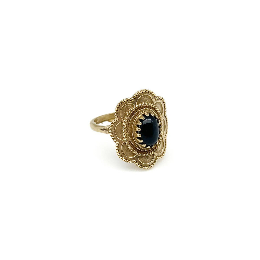 Anju Jewelry - Tanvi Collection Ring - Gold with Black Onyx