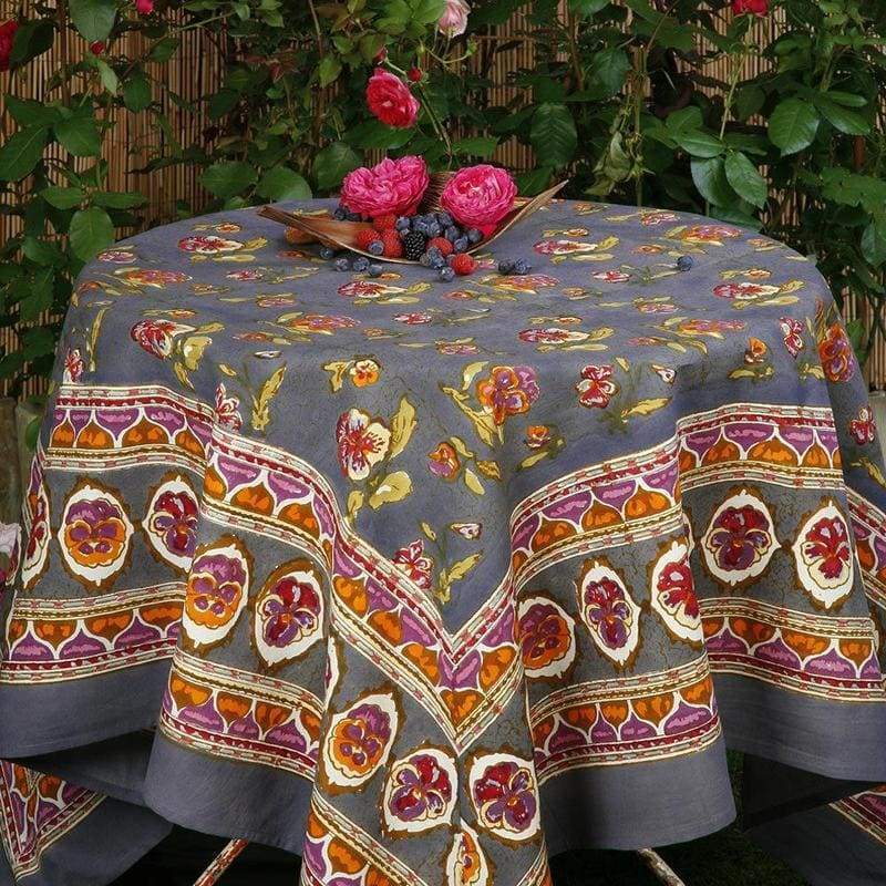 Pansy Red & Grey Tablecloth 71