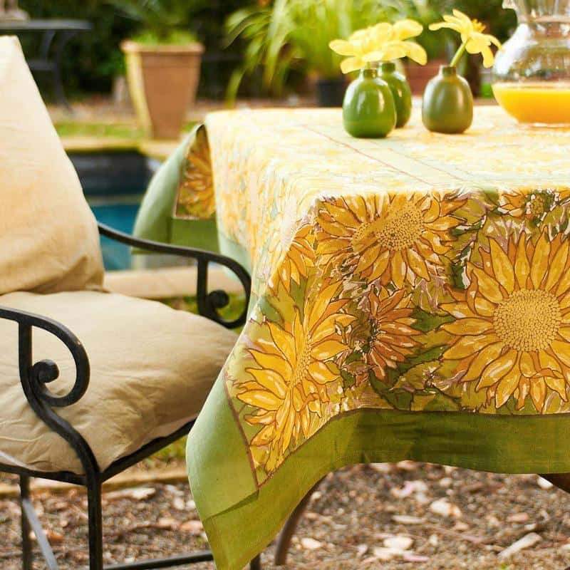 Sunflower Yellow & Green Tablecloth 71