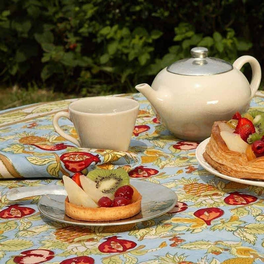 Tutti Frutti Blue & Red Tablecloth 71" x 128"