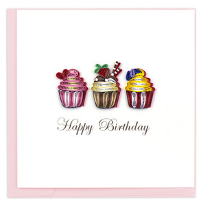 Quilling Card - Birthday Cupcakes
