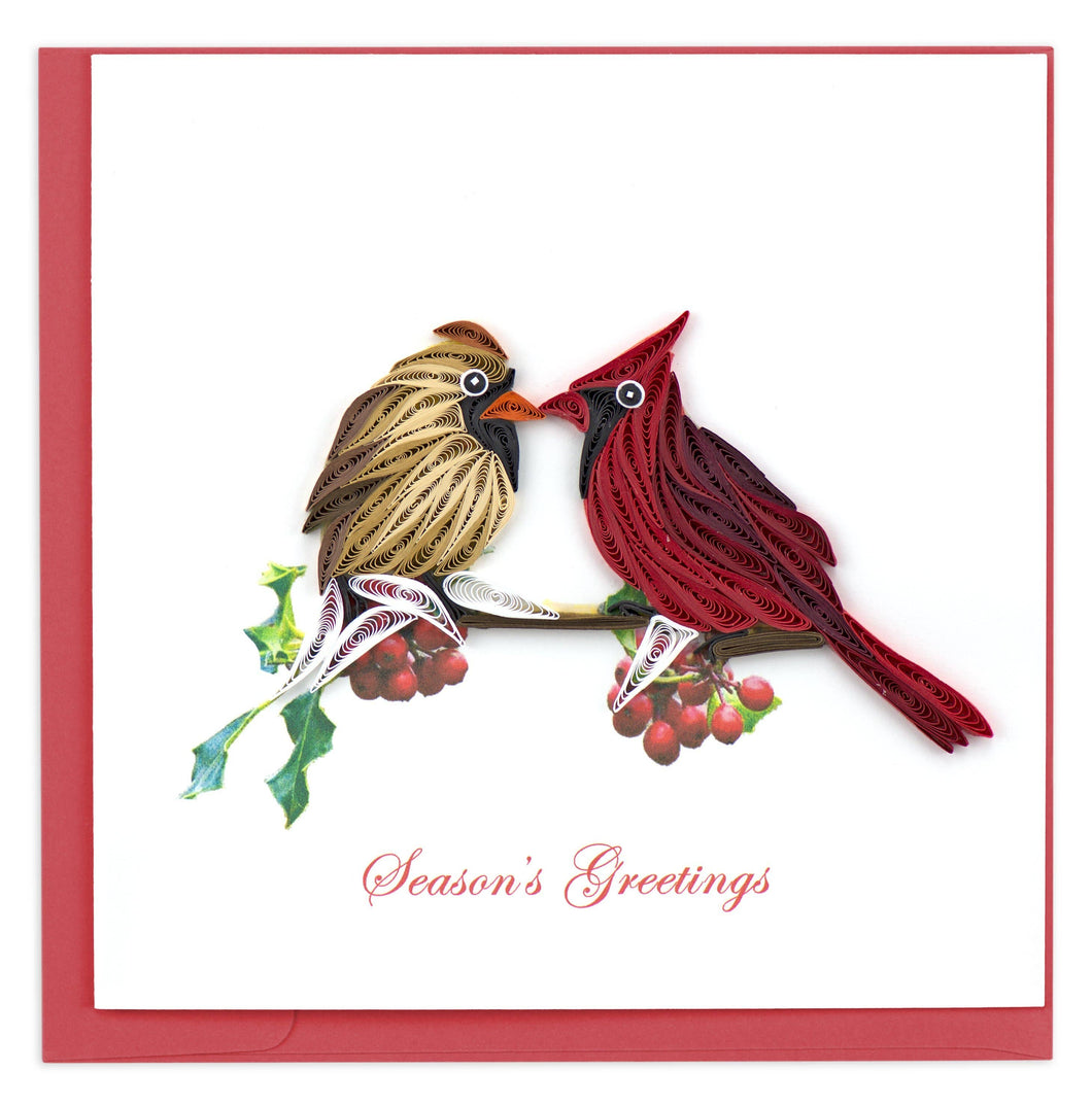 Quilling Card - Holiday Cardinals