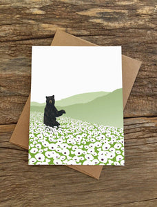 Bear and Poppies Blank Note Set