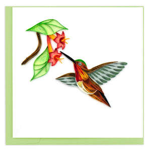 Quilling Card - Rufous Hummingbird