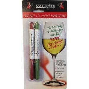Cork Pops Inc - Red and Green Wine Glass Pens