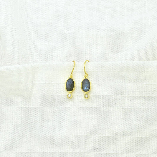 Schmuckoo Berlin - Fiona Earrings Gold - Labradorite & Pearl