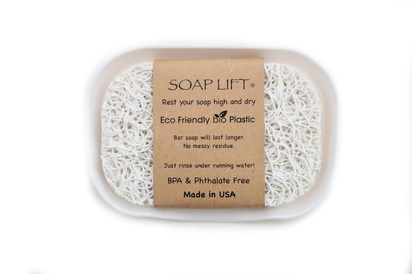 Soap Lift - Waterfall Soap Dish Set w/ Soap Lift Soap Saver- White