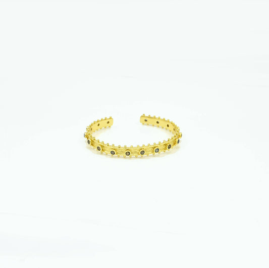 Schmuckoo Berlin - Bohemian Gold Cuff Bangle - Labradorite