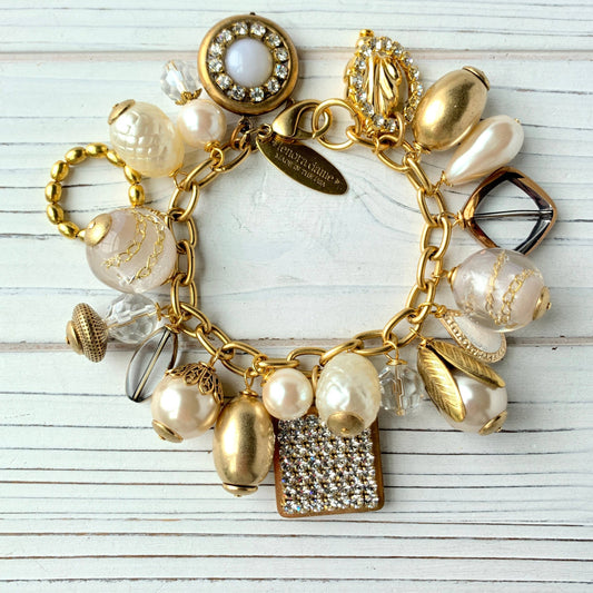 Lenora Dame - Classic Pearl Bauble Charm Bracelet