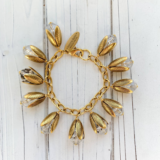 Lenora Dame - The Classic Bead Cap Bracelet - Lucite