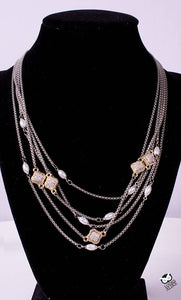 My Best Kept Jewelry - Pearl And Crystal Clover Statement Necklace