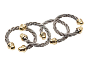 Godinger - CABLE SET OF 4 NAPKIN RINGS