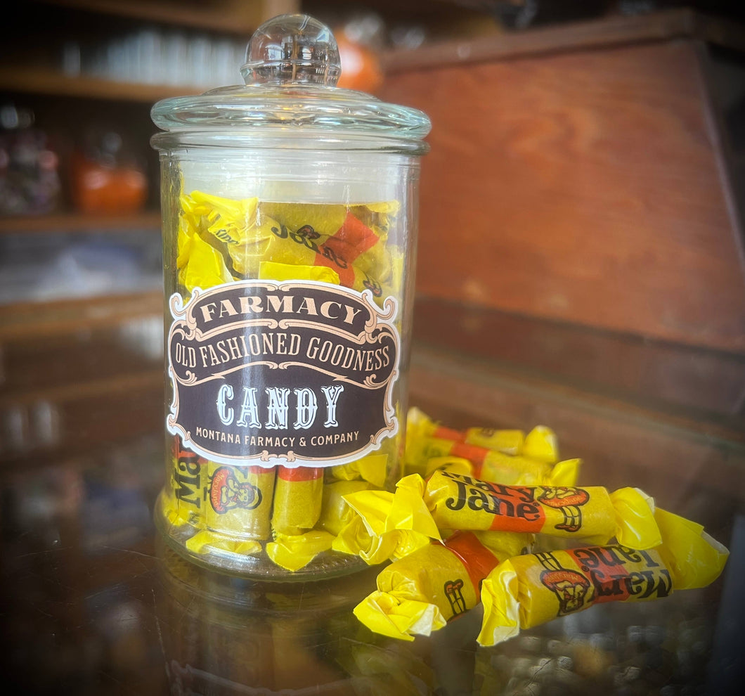 Montana Farmacy - Apothecary Jar old fashioned Mary Jane Candy Nostalgic