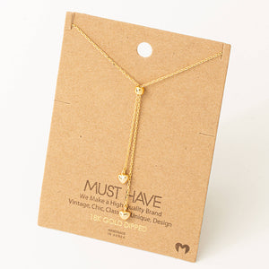 Fame Accessories - Dainty Heart Lariat Necklace