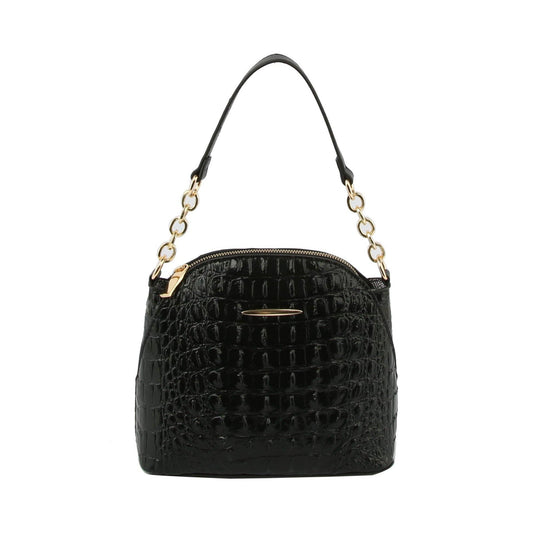 Handbag Factory Corp - Croc Purse Handbag Satchel Shoulder Bag: Black