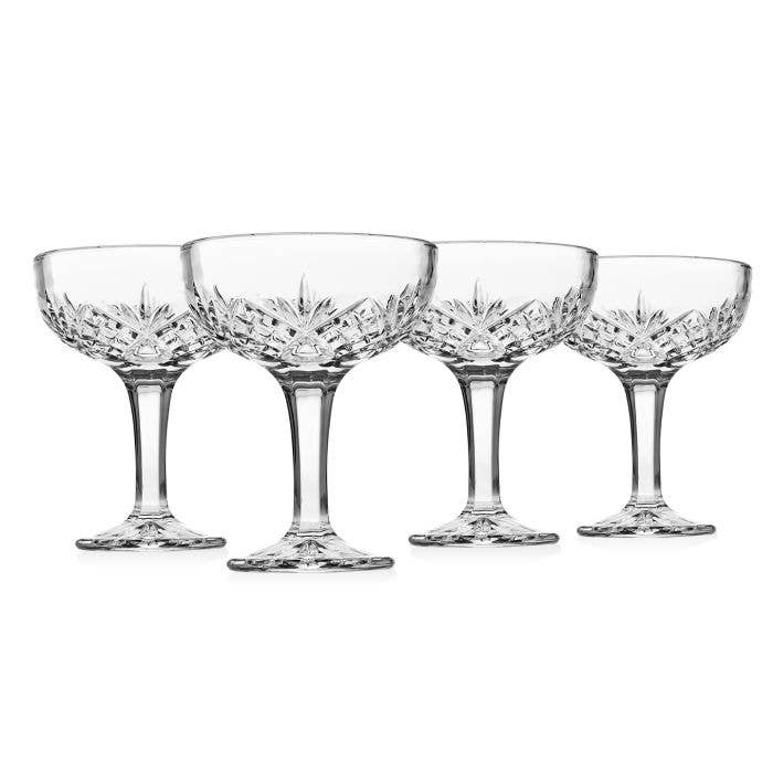 Godinger - Set of Four Dublin Champagne Coupes: Non Leaded Crystal