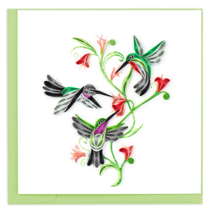 Quilling Card - Preorder Hummingbird Trio Card