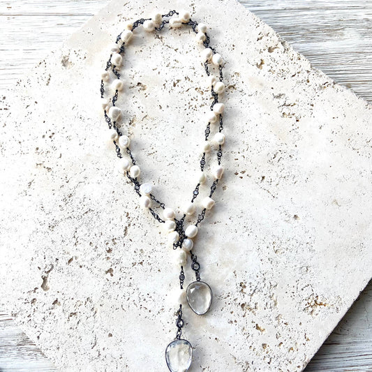 VB&CO Designs Handmade Jewelry - Pearl wrap necklace boutique salon gallery unique jewelry