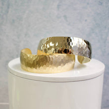 Load image into Gallery viewer, a.v. max - Hammered Dome Cuff: Gold