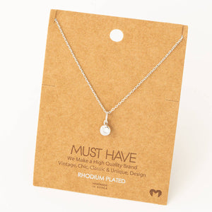 Fame Accessories - Dainty Gem Drop Necklace