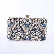Load image into Gallery viewer, PEACH ACCESSORIES - 0308 Clutch bag with embellished jewelled details: Black