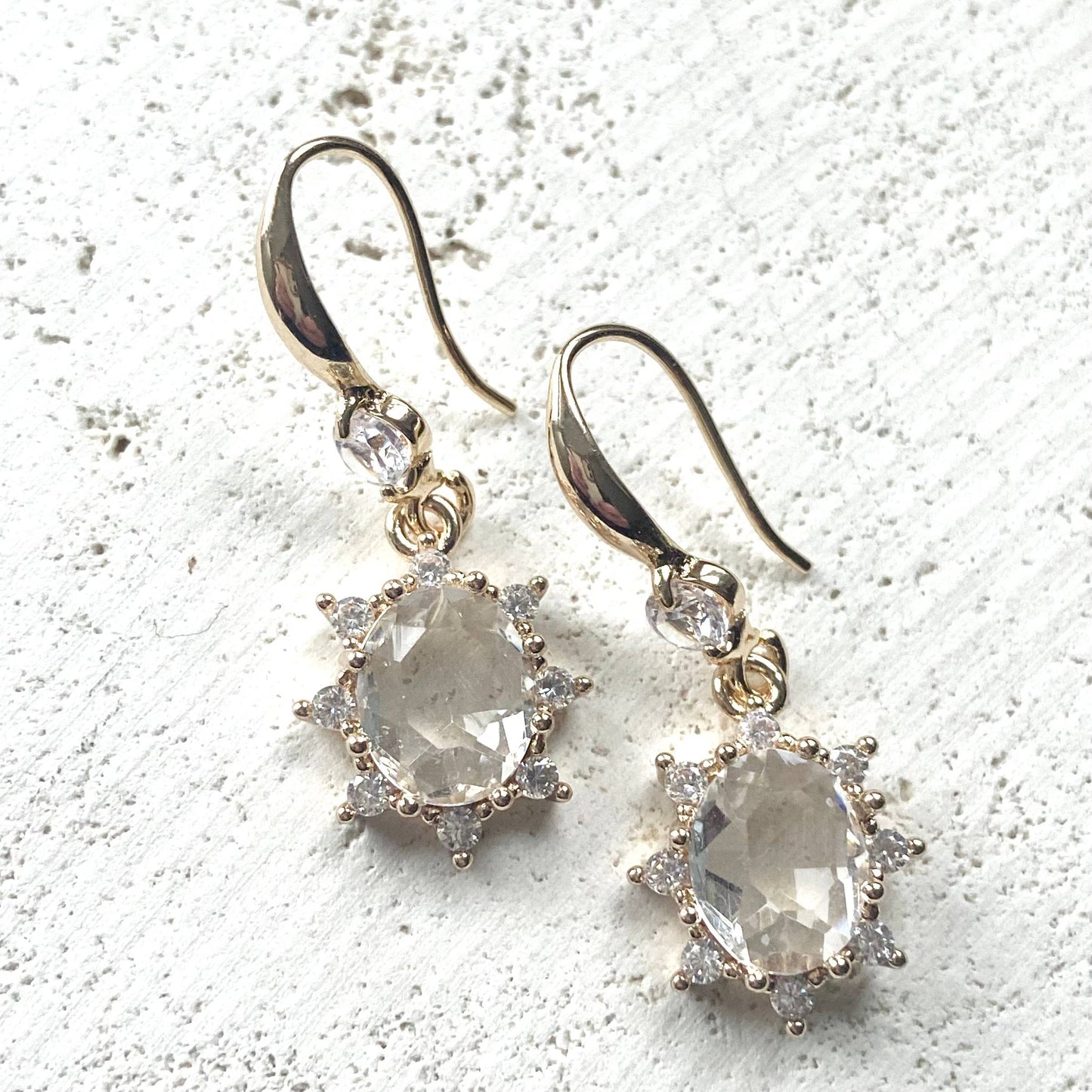 VB&CO Designs Handmade Jewelry - Crystal Gold Earrings Boutique Salon Trendy accessories gift