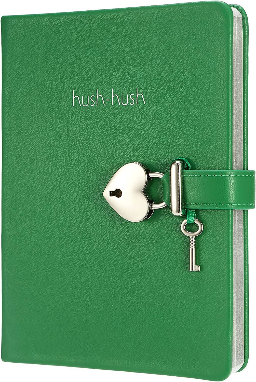 Heart Lock Notebook with Key for Girls (Sherwood Green)