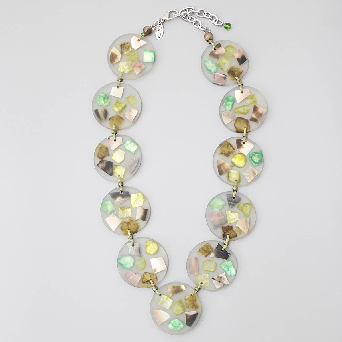 Sylca Designs - Green Iridescent Shell Claudia Necklace