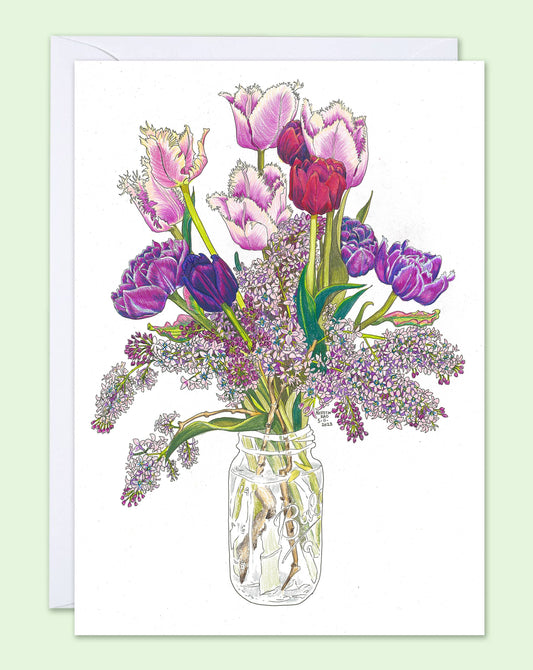 Vivid Cottage - Textured Tulips - card