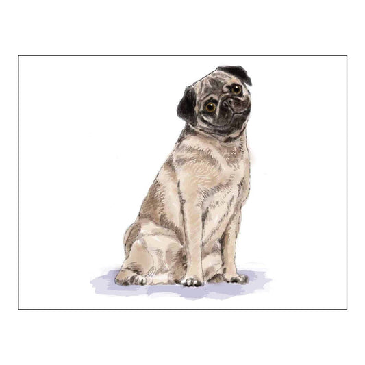 Donovan Designs - PUG FOLDOVER NOTE CARDS