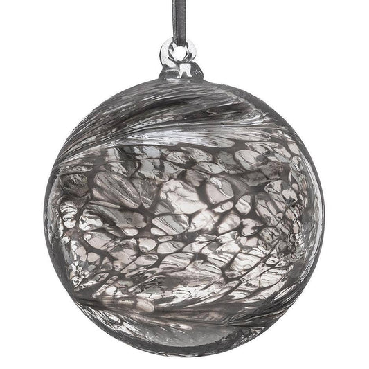 Sienna Glass - 10cm Friendship Ball - Pastel Silver