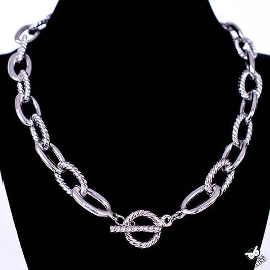 My Best Kept Jewelry - Large Silver Link Toggle Necklace